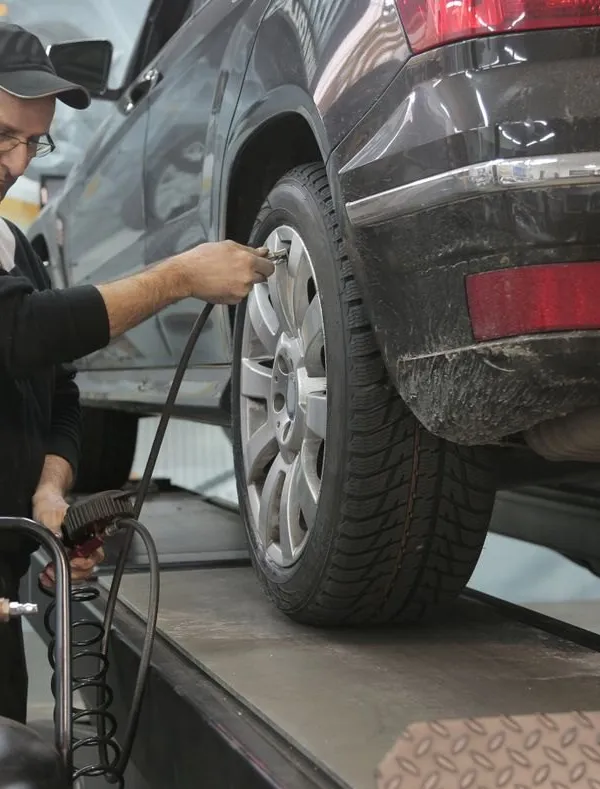 Tyre inflation in progress